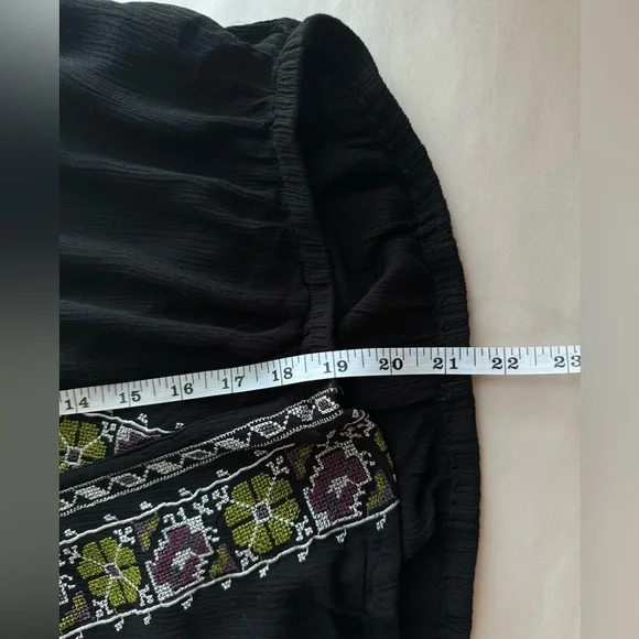 Free People Black Woman's Luca Embroidered Boho Top, Size M - Picture 7 of 8